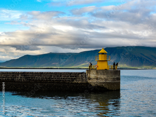 Port in Iceland Yellow Tower
