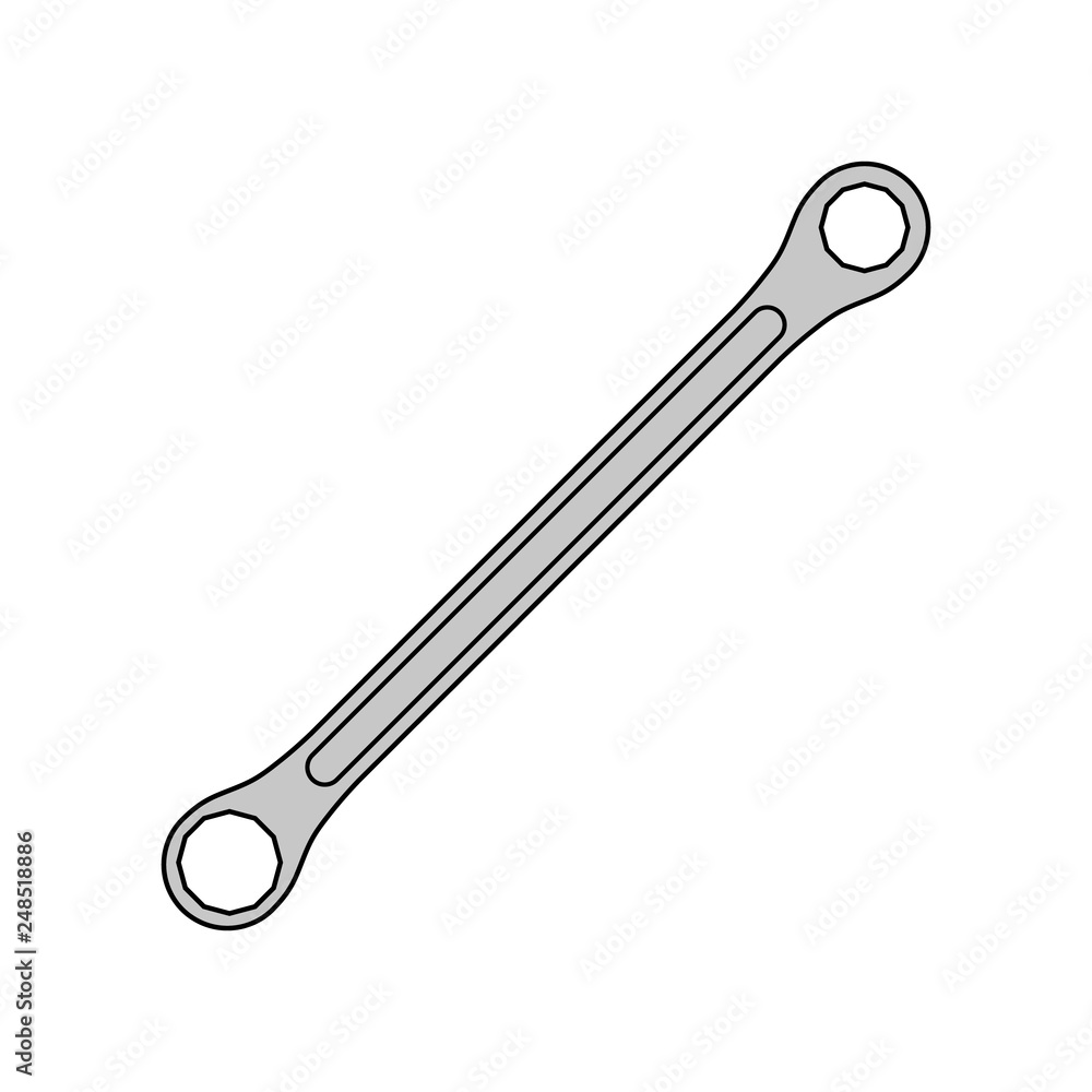 Ring cap wrench icon. Repair symbol. Vector illustration isolated on white background. Ring cap wrench icon. Repair symbol. Vector illustration isolated on white background.