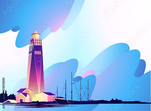 Lighthouse abstract banner