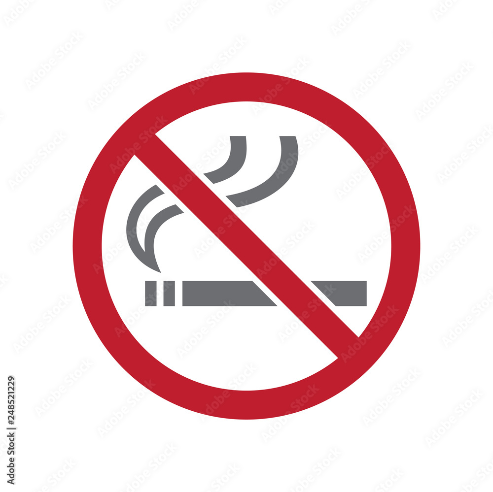 No smoking allowed sign on white background for graphic and web design, Modern simple vector sign. Internet concept. Trendy symbol for website design web button or mobile app No smoking allowed sign on white background for graphic and web design, Modern simple vector sign. Internet concept. Trendy symbol for website design web button or mobile app