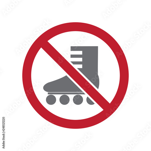 No roller skate allowed sign on white background for graphic and web design, Modern simple vector sign. Internet concept. Trendy symbol for website design web button or mobile app