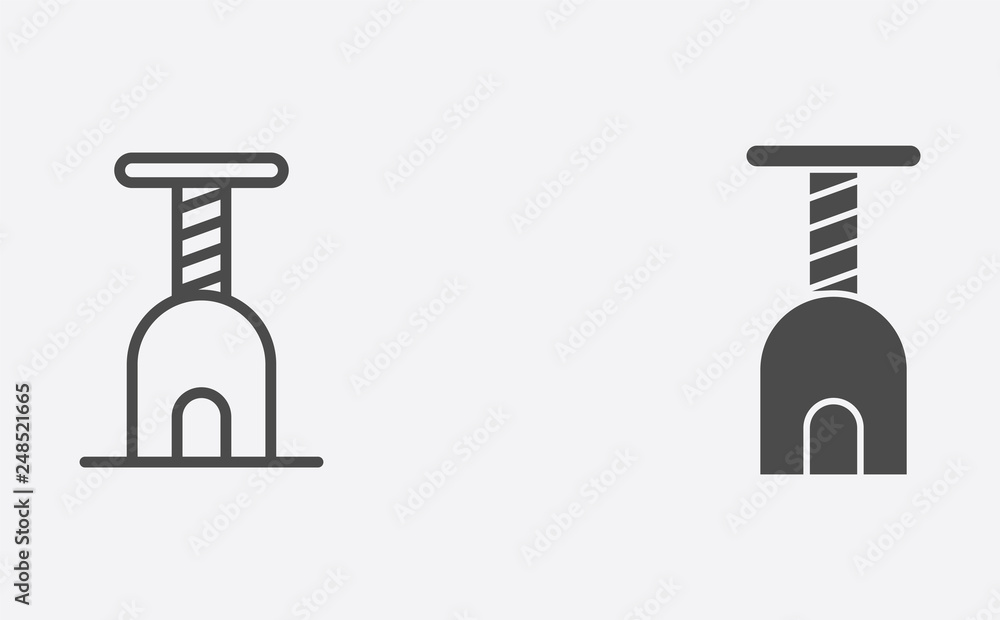 Cat tree outline and filled vector icon sign symbol Cat tree outline and filled vector icon sign symbol