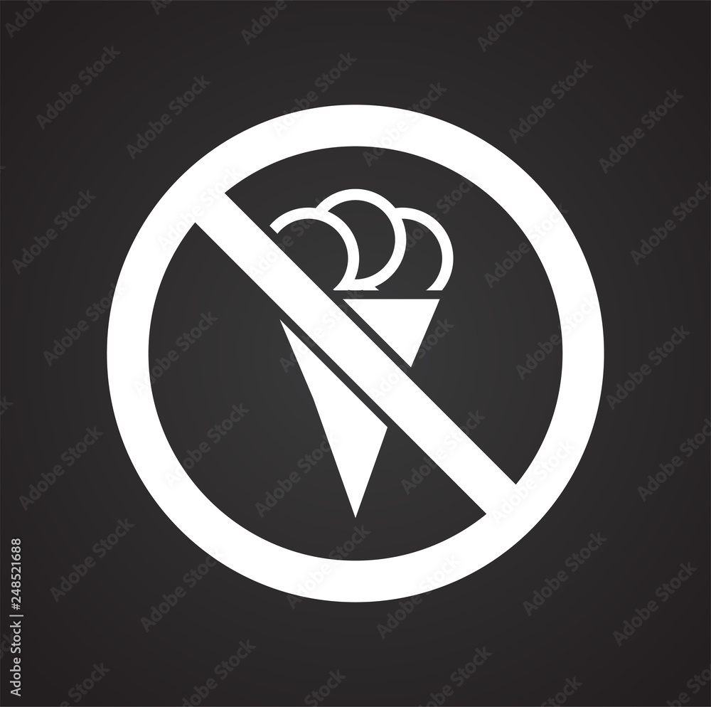 No food allowed sign on black background for graphic and web design, Modern simple vector sign. Internet concept. Trendy symbol for website design web button or mobile app No food allowed sign on black background for graphic and web design, Modern simple vector sign. Internet concept. Trendy symbol for website design web button or mobile app