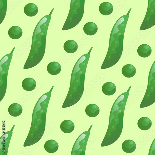 Green pea seamless pattern