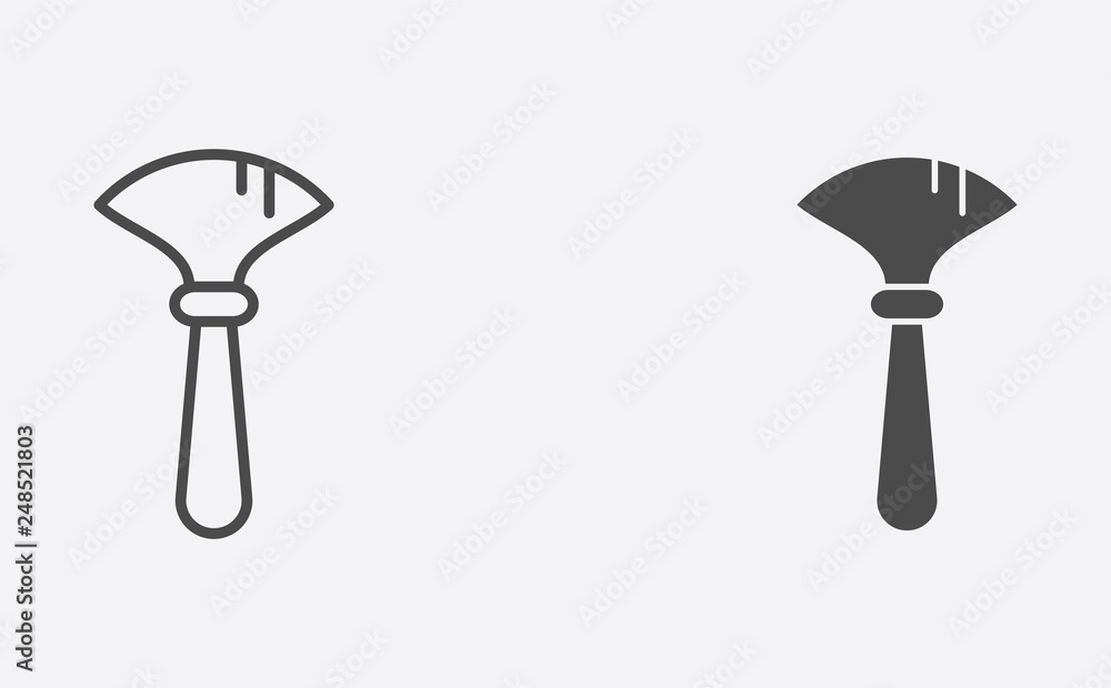 Dust brush outline and filled vector icon sign symbol Dust brush outline and filled vector icon sign symbol