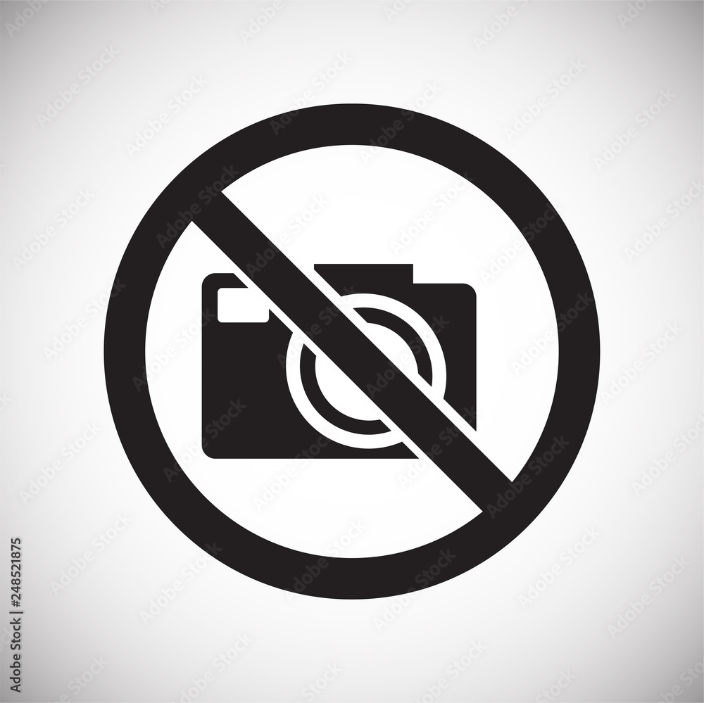 No camera allowed sign on white background for graphic and web design, Modern simple vector sign. Internet concept. Trendy symbol for website design web button or mobile app No camera allowed sign on white background for graphic and web design, Modern simple vector sign. Internet concept. Trendy symbol for website design web button or mobile app