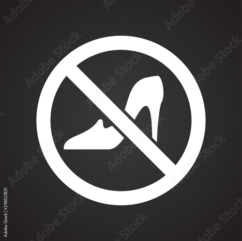 No women allowed sign on black background for graphic and web design, Modern simple vector sign. Internet concept. Trendy symbol for website design web button or mobile app