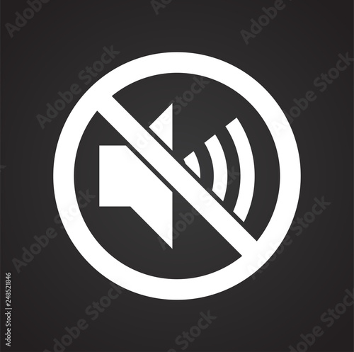 No noise allowed sign on black background for graphic and web design, Modern simple vector sign. Internet concept. Trendy symbol for website design web button or mobile app