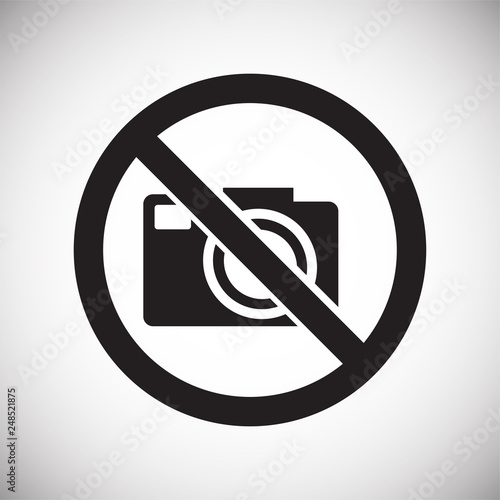 No camera allowed sign on white background for graphic and web design, Modern simple vector sign. Internet concept. Trendy symbol for website design web button or mobile app