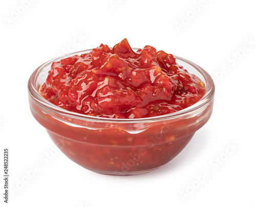 Bild auf Leinwand Bowl with salsa sauce