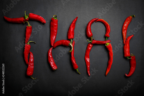 word Thai spelled with hot pepper