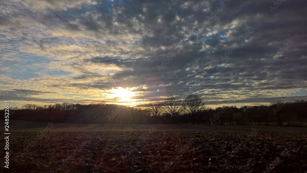 Sunset Over Plowed Field Sunset Over Plowed Field