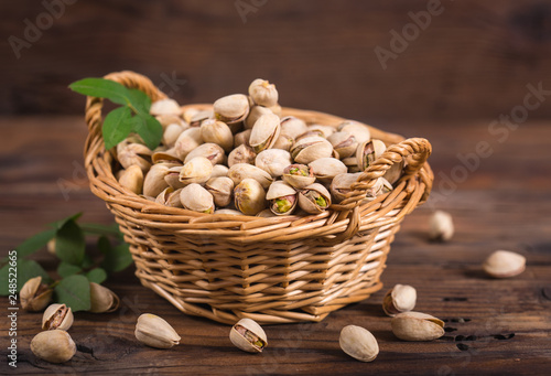 Pistachio nuts in the bowl