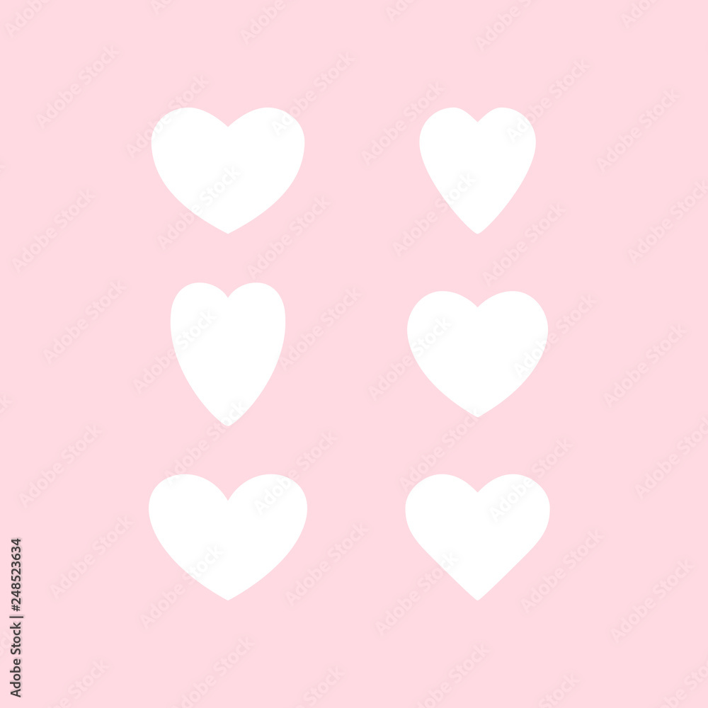 Hearts temp pink set