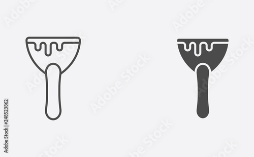 Scraper outline and filled vector icon sign symbol