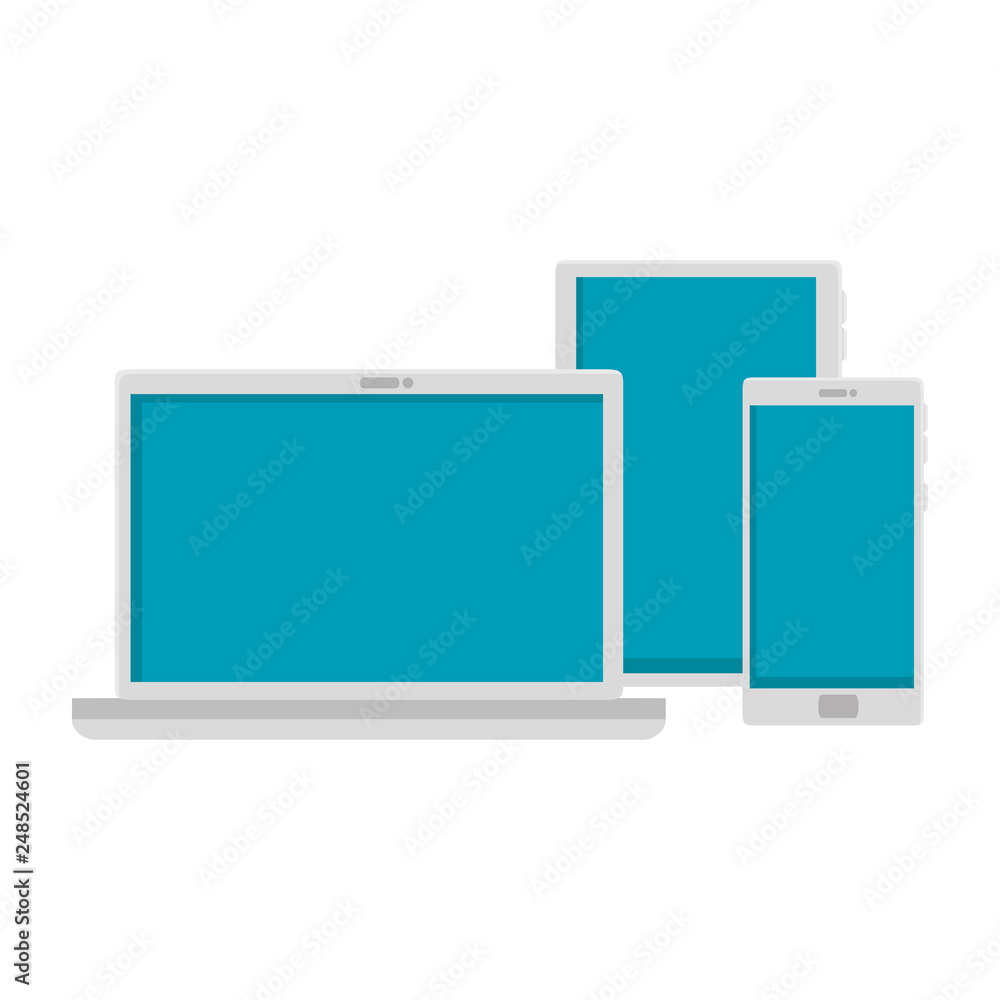 laptop with smartphone and tablet laptop with smartphone and tablet