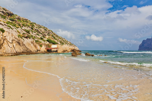 View of beautiful beach and sea bay  in Cala San Vicente, Mallorca