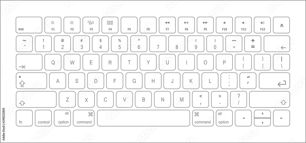 Keyboard in a realistic style. Vector illustration