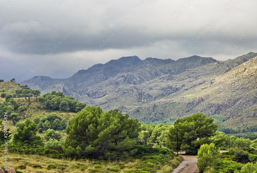Landscape with valley and mountains, Mallorca
