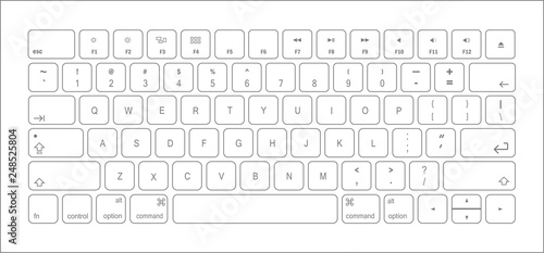Keyboard in a realistic style. Vector illustration photo
