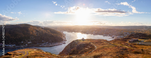 Sunset View from the top of Signal Hill National Historic Site. Taken in St. John's, Newfoundland, Canada photo