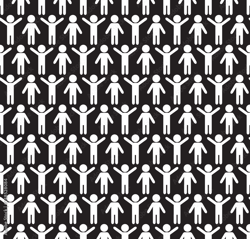 Human silhouettes seamless pattern. Human silhouettes seamless pattern.