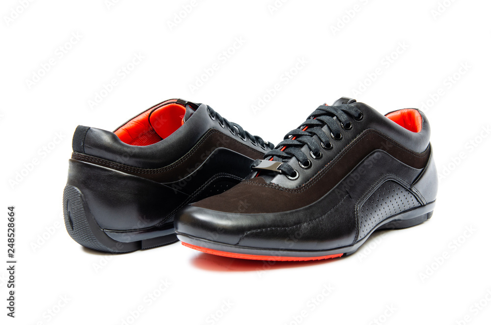 Black sporty shoes isolated on white background Black sporty shoes isolated on white background