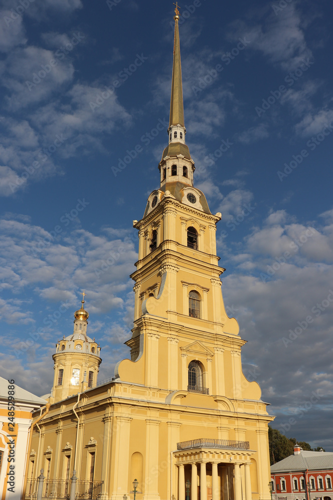 Peter and Paul fortress side view in St. Petersburg, Russia.