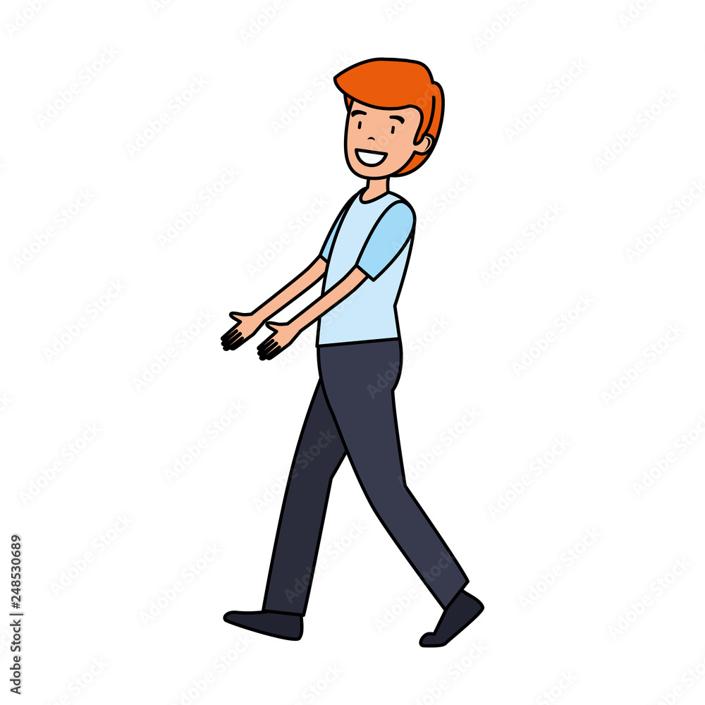 young and casual man character young and casual man character