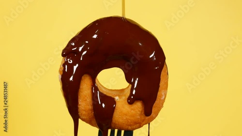 Dark chocolate on Donut.
