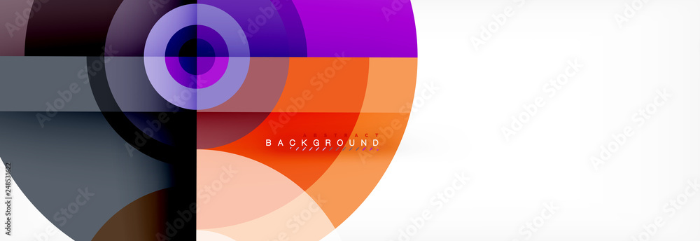 Obraz premium Round circles and triangles abstract background