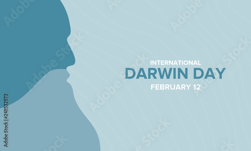 International Darwin Day. The celebration of the birthday of the scientist Charles Darwin. International Day of Science and Humanism. Poster, banner, and background