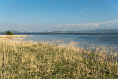 Beautiful landscape of the Ebro reservoir  Cantabria.