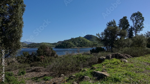 View of Lake Hodges, a reservoir in San Diego county photo