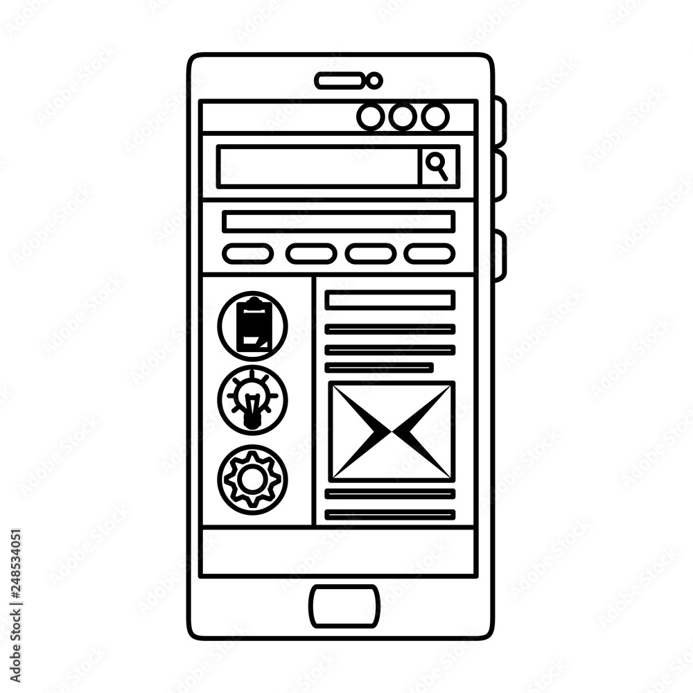 smartphone device isolated icon smartphone device isolated icon