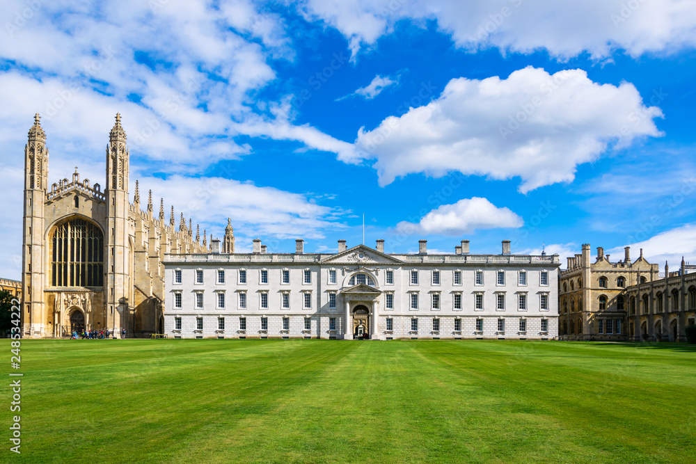 King's College Chapel with beautiful blue sky, University of Cambridge, England
