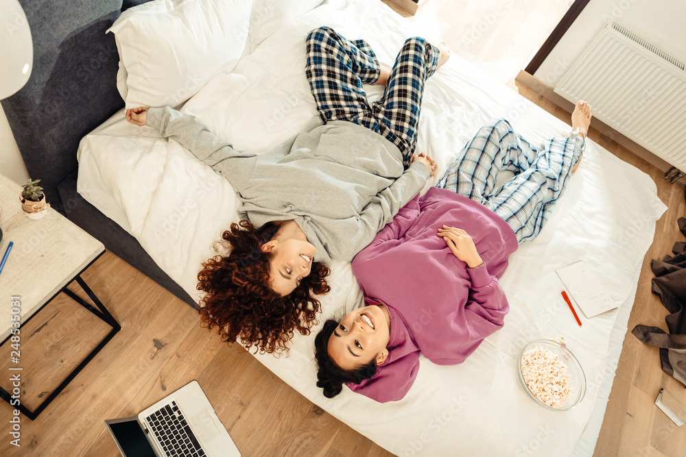 Roommates feeling amazing while spending morning together Roommates feeling amazing while spending morning together