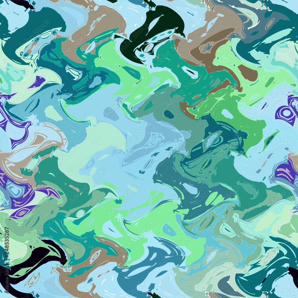 Teal and turquoise watercolor wave . Abstract concept graphic element. Grunge stripes.