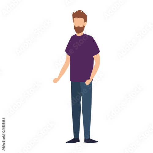 young man with beard avatar character