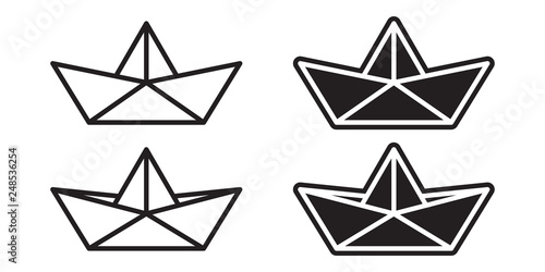 boat vector icon origami logo sailboat yacht maritime Nautical illustration