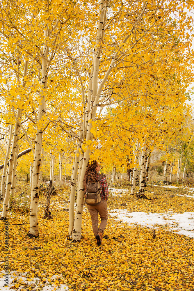 The girl travels to America in the autumn The girl travels to America in the autumn