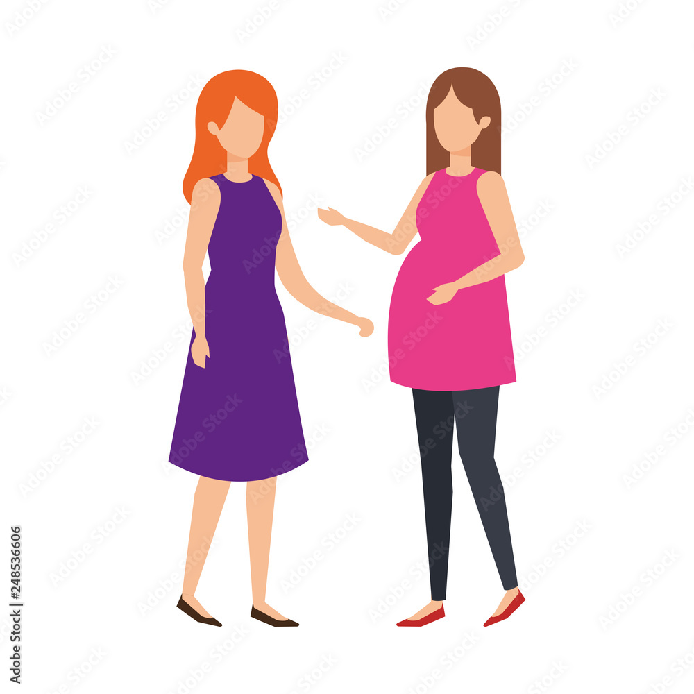 woman pregnancy with girl
