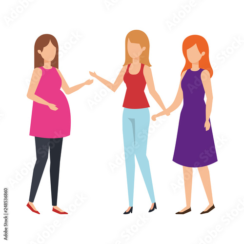 woman pregnancy with girls