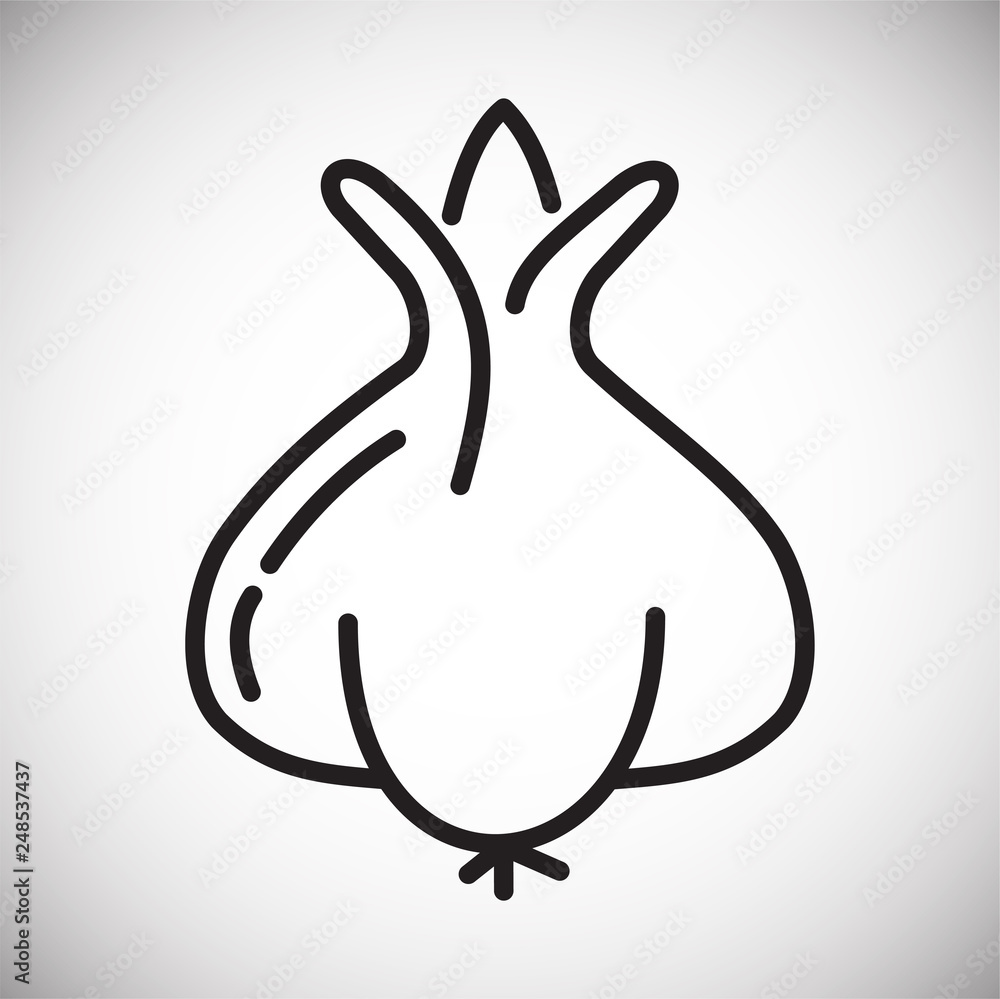 Garlic line icon on white background for graphic and web design, Modern simple vector sign. Internet concept. Trendy symbol for website design web button or mobile app Garlic line icon on white background for graphic and web design, Modern simple vector sign. Internet concept. Trendy symbol for website design web button or mobile app
