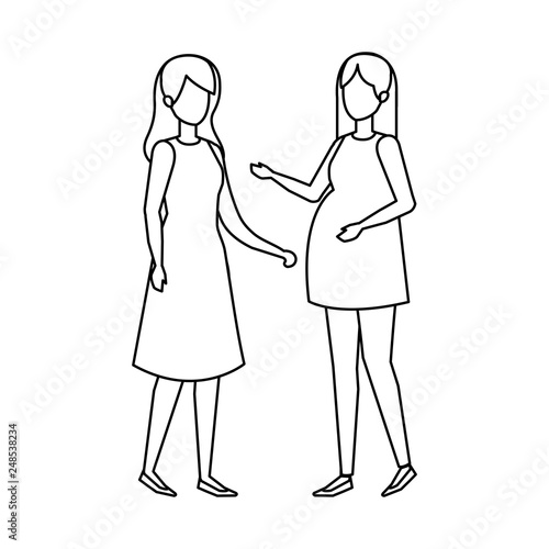 woman pregnancy with girl
