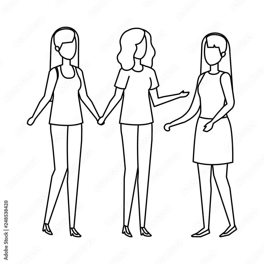 group of women avatars characters group of women avatars characters
