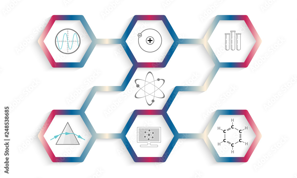 Colorful infographic with topic of science Colorful infographic with topic of science