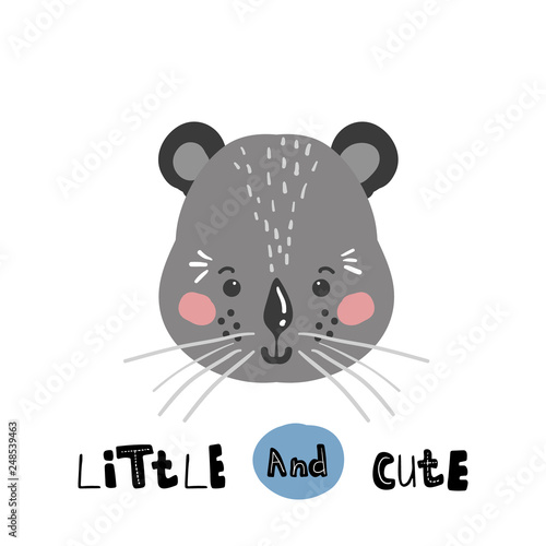 Cute cartoon little animal Childish print for nursery