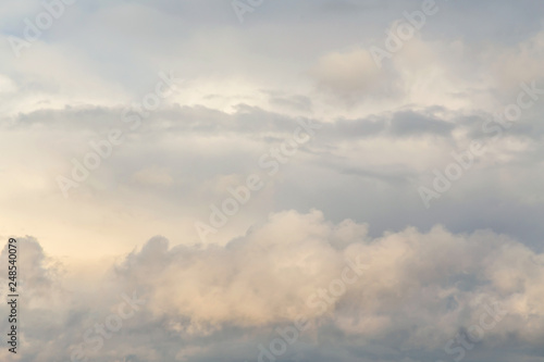 Cumulus fluffy clouds, sky background texture, epic dramatic heaven