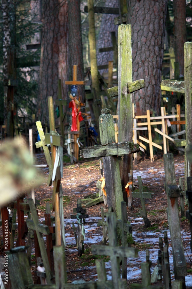 Orthodox crosses in Grabarka, eastern Poland